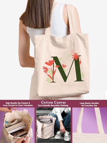 Image of DOODLE Monogram M Diary Gift Set - B6 Soft Bound Ruled Notebook with Tote Bag & Zipper Pouch - Premium Stationery Gift Set for Women & Girls | Perfect Personalised Gift Set for Women's Day