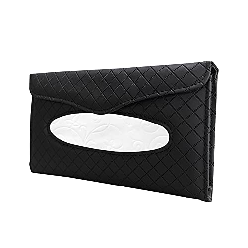 Xindery Car Tissue Holder,Sheepskin Tissue Box Holder Sun Visor Mask Holder Backseat Tissue Case Car Tissues Box for Universal Auto Premium Paper Towel Clip Tissue Holder for Car(Black)