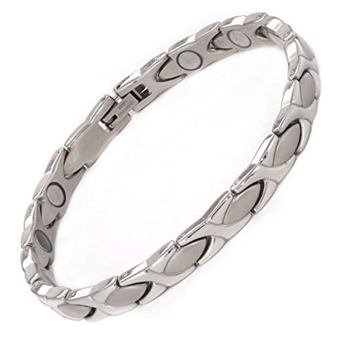 MAGNETJEWELRYSTORE Magnetic Therapy Bracelet High Power Stainless Steel XOXO