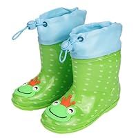 ENEN Rain Boots for Kids Girls and Boy, Rain Boots Toddler 1-9yrs Unisex Children Wellies Waterproof Non-Slip Rubber Gripped Sole for Spring Summer, School, Outdoors (3060 Frog,13)