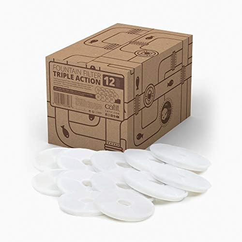 Catit Genuine Fountain Filters For 3L Flower Fountain And Fresh & Clear Fountains Only, 12Pk