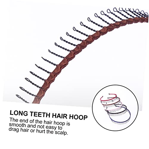 LALAFINA 5 Pcs Makeup Hairband Hairbands for Women's Metal Headbands for Women Sharks Tooth Headband Wavy Spring Wide Teeth Comb Headgear Women Band Toothed - Image 2
