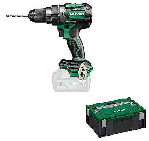 HIKOKI Akku Schlagbohrschrauber DV18DCW2Z, 13mm Metall-Schnellspannbohrfutter (18V, Max. Festdrehmoment hart: 140 Nm, Brushless, Zubehör: 1 Zusatzhandgriff, 1 HSCII Koffer, ohne Akku und Ladegerät)