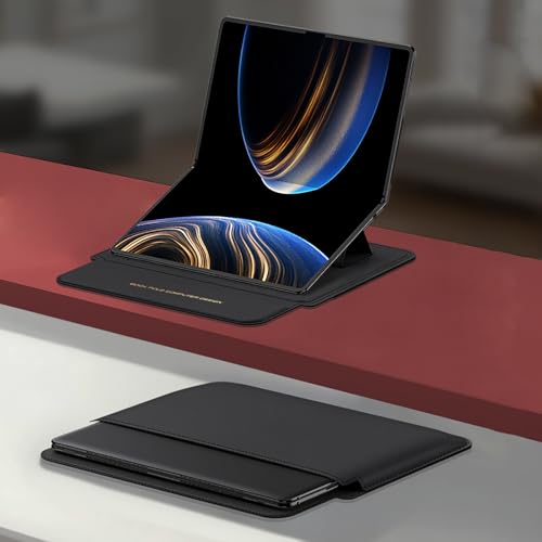 Hauw Hülle für Matebook Fold,Superdünne Stoßfeste Magnetische Lederhülle für Huawei Matebook Fold,Schwarz 1