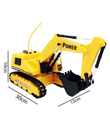 Image of 5 Channel Super Power R /C Excavator JCB Toy Truck (Yellow, Black) with Flash Light Full Functional RC Excavator, Toys for Kids