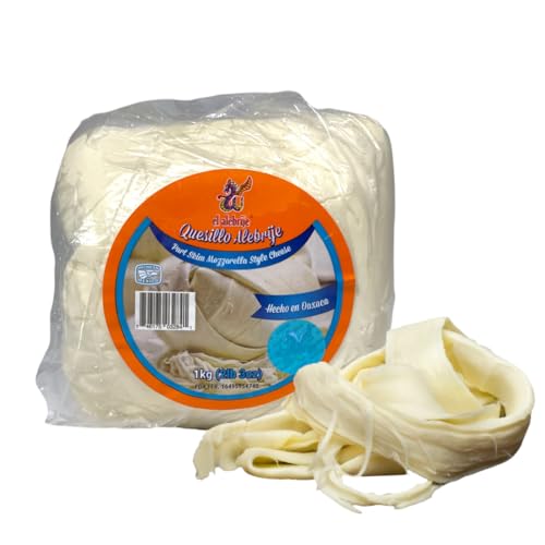 El Alebrije - Queso Oaxaca 1 kg (2.20 Lb) | Authentic Oaxacan Quesillo - Quesillo Autentico Oaxaqueño | Mexican String Cheese Made in Oaxaca | Imported from Mexico