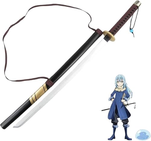 TYASYU 転生したらスライムだった件 木製模造刀 模擬刀 魔王 シュナ シオン ミリム 大賢者 ABS鞘 完成度高い コスプレ道具 仮装変装用道具 武器 アニメ 萌えグッズ 撮影用 男女兼用 文化祭 学園祭 (木製,101cm)