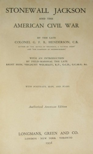 Stonewall Jackson and the American Civil War B000857Z3M Book Cover