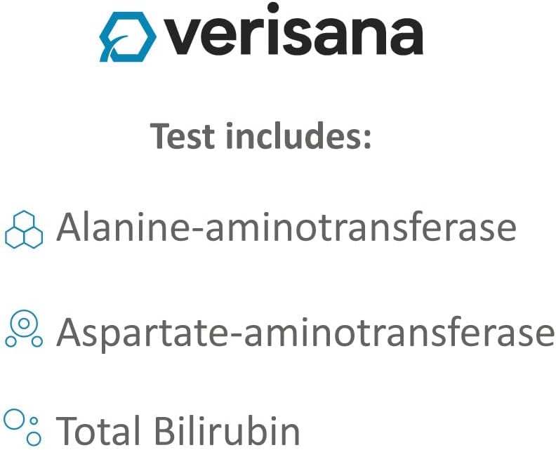 Verisana Liver Function Test – Comprehensive Test for Liver Diseases – Measures ALT, AST and TBILI – Home Testkit – CLIA Certified Laboratory Analysis