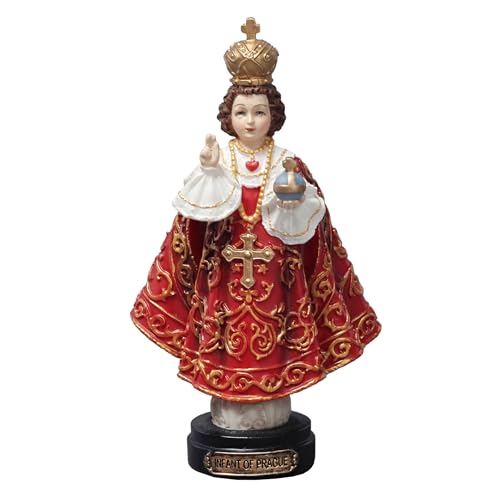 Estatua El Niño Jesús de Praga 3.38 pulgadas polyresina pintada miniatura 1