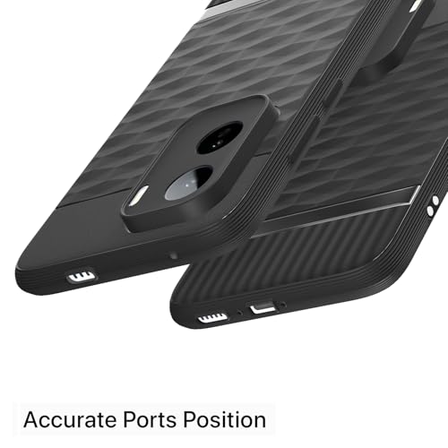 Image of Pikkme Back Cover for Vivo T5 Pro 5G Camera Protection 3D Hexa Cube Design Silicone Protective Bumper Case (Black)