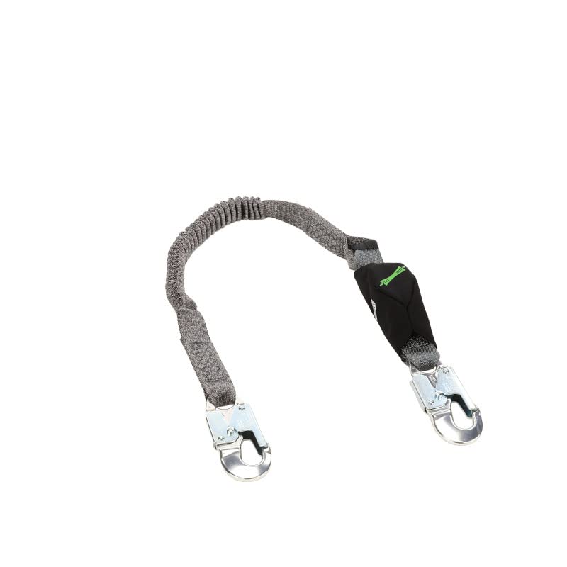Image of MSA 10193748 V-Series Stretch Shock Absorbing Lanyard - 6', Single-Leg, 36C Small Snaphooks, Stretchable Length, Polyester Web, Durable, Energy Absorbing Lanyard