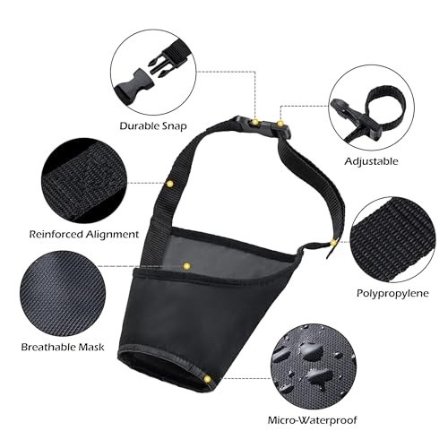 Pet Guru® Dog Safety Muzzle Anit-Biting Barking Chewing Control Adjustable Comfortable Nylon XSmall to XL (1, Large) - Image 3