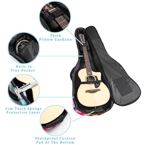 JRHEJTFZ Housse pour guitare acoustique de 1,9 cm d’épaisseur – Imperméable – Durable et élégant – Motif chat coloré, Multicolore 4., 42.9×16.9×4.7 in, Motif imprimé tendance - Les Beatles, Paul McCartney, John Lennon, RIngo Starr, George Harrison JRHEJTFZ Housse pour guitare acoustique de 1,9 cm d'épaisseur - Imperméable - Durable et élégant - Motif chat coloré, Multicolore 4., 42.9x16.9x4.7 in, Motif imprimé tendance – Image 3