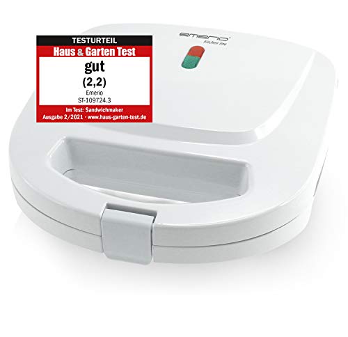 Emerio ST-109724.3 Doppel Maker, Klassische Form für dreieckiges Sandwich, leicht zu reinigen, Antihaftbeschichtung, heizt, s