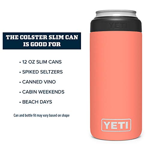 Image of YETI Rambler 12 oz. Colster Slim Can Insulator for the Slim Hard Seltzer Cans, Coral