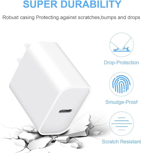 Image of Original 20W Charger Adapter for iPhone 15 Pro Max /15 Pro /15 Plus /15 | 14 Pro Max /14 Pro /14 Plus /14 | 13 Pro Max /13 Mini /13 /12 Pro /12 /11 Pro | Xr | Xs | Xs Max, 20 Watt Charging Adaptor, White