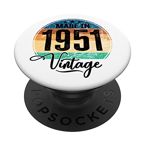 Cumpleaños Vintage Año de nacimiento 1951 Cumpleaños bday PopSockets PopGrip Intercambiable