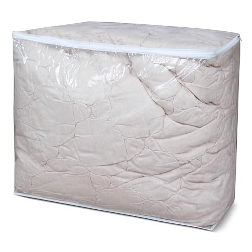 DiClavus - Clear Zippered Storage Bags 3 pcs Closet Organizer PVC 24x20x11 In - Bed Sheet Organizer, for Comforter, Pillow, Blanket, Cloth Clothes, Sweater,Plastic Comforter Storage Bags by DiClavus - Image 4