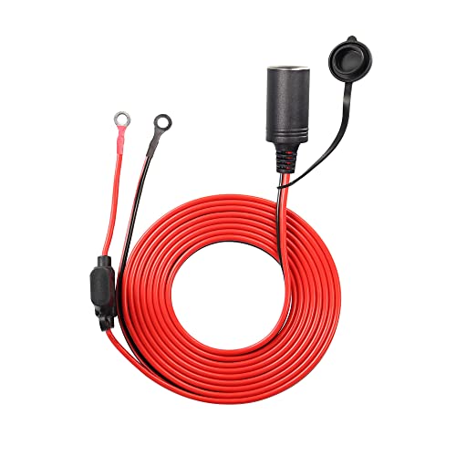SinLoon, 10 pies, 16AWG, encendedor de cigarrillos hembra, ojal, enchufe de Terminal, Cable resistente con portafusibles de cuchilla, 15A, 12V, 24V, Cable de alimentación de CC