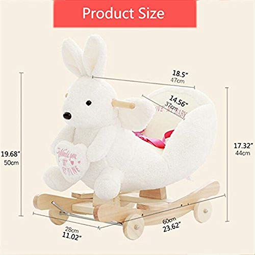 TGETBTTSR Schaukelpferd Kinderspielzeug Schaukelstuhl Schaukelpferd Musik Dual-Use-Massivholz Pferd Geschenk Spielzeug 1… – Bild 3