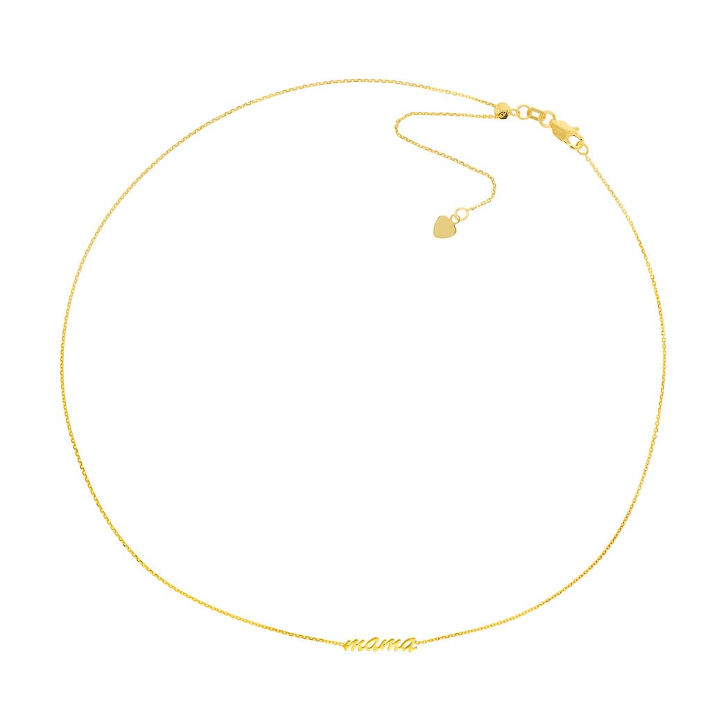 Collier ras du cou réglable en or jaune 14 carats avec perles en silicone pour femme – 43 cm, Or jaune, Pierres à facettes