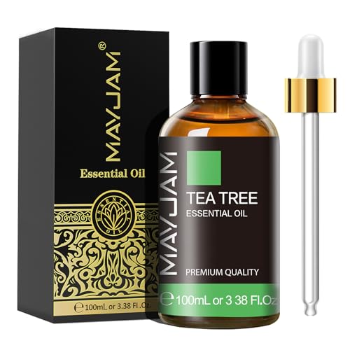 MAYJAM Tea Tree Essential Oil - 100ML Tea Tree Oil for Nail Fungus Hair Face Skin & Nails Care for Aromatherapy & Diffuser