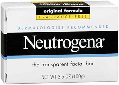 Neutrogena Original Fragrance-Free Facial Cleansing Bar with Glycerin, Pure & Transparent Gentle Face Wash Bar Soap, Free of Harsh Detergents, Dyes & Hardeners, 3.5 oz (Pack of 10)