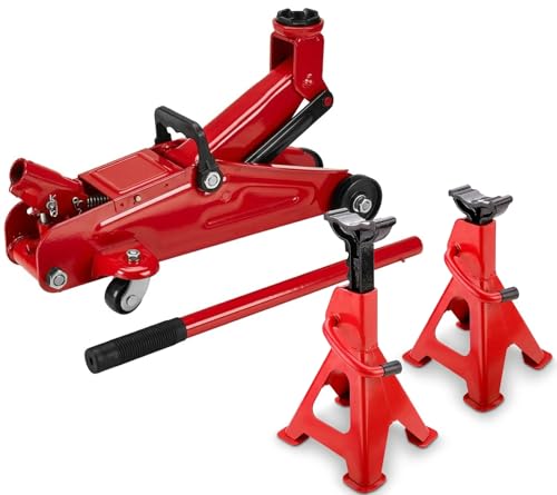 Juego DE 2 CABALLETES/BORRIQUETAS 2 TONELADAS Y Gato Carretilla 2 TONELADAS