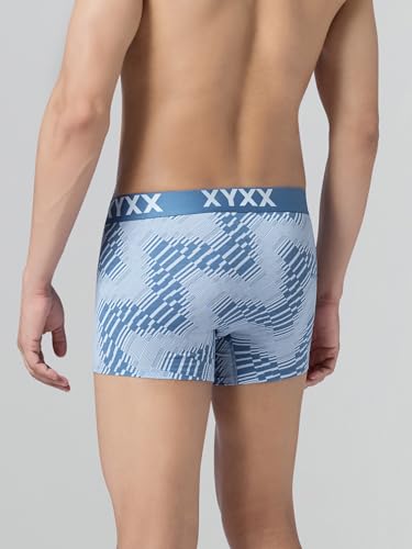 Image of XYXX Men's Matrix Super Combed Cotton Blend Geometric Antimicrobial Trunks with No Marks Waistband
