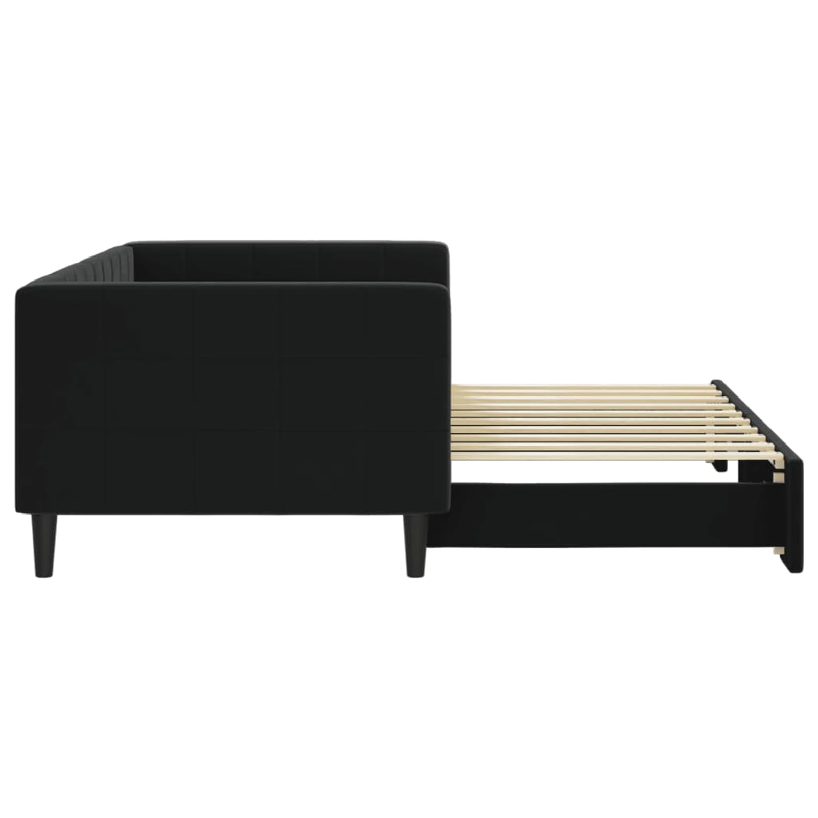 ATOMSTACK MAKER Divano letto pieghevole 2 in 1 nero in velluto, divano matrimoniale convertibile con struttura in legno e metallo, 213 x 192,5 cm, ideale per soggiorno o camera da letto degli ospiti