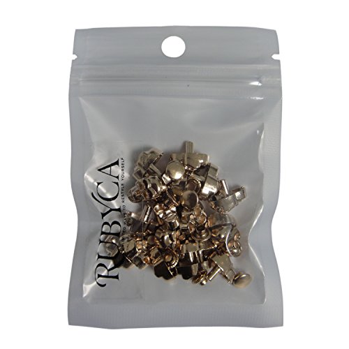 Rubyca Skull Head Rapid Rivets And Studs, Metal Double Cap Compression Rivets, Speedy Rivets For Fabric Leather Craft Crafting, Gold Color (30 Sets) #TOP2