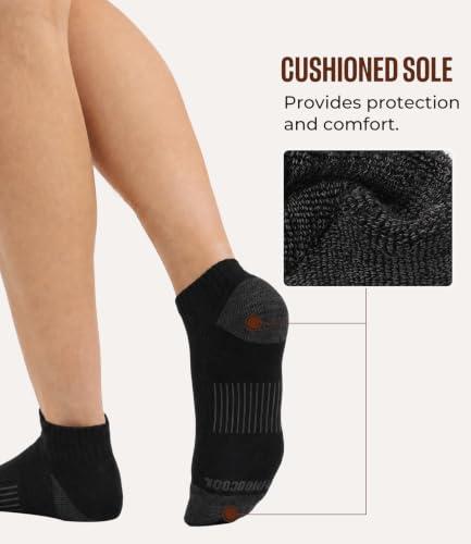 Image of BAMBOO COOL Athletic Ankle Socks Womens Anti-Odor Socks Moisture-Wicking Running Cushioned Anti-Blister 5 /6 Pairs