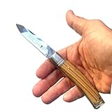 ADCSHOP Navaja madera de Zebra - 19,30 cm - hoja de acero 3Cr13Mov de 8,60 cm - mango de madera de Zebra 10,70 cm - peso 92,00 gr - Bushcraft Ideal para Portabilidad y Uso Diario