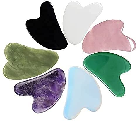 Gua Sha, massaggiatore per Tutto Il Corpo in Ardesia Naturale per Viso, Schiena e Collo, circolazione sanguigna e Cura della Pelle