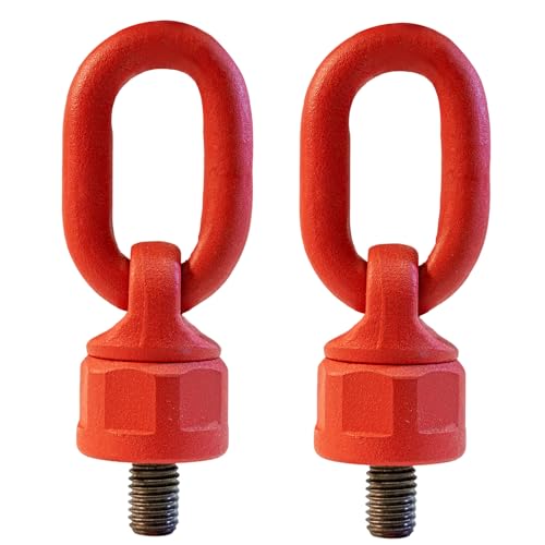 Image of 2pcs M12 x 18 0.5-1Ton Swivel Eye Bolt 360 Rotating Eyebolts G80 High Strength Alloy Steel Lifting Die Bolts Crane Machinery Parts Hoist Ring Heavy Duty Strength ob is 1080MPa