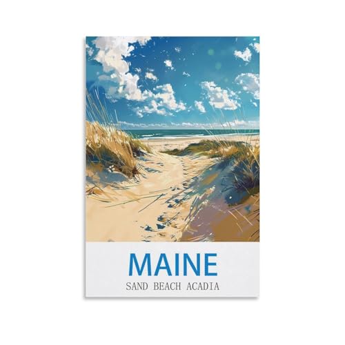 Poster Acadia Maine 50x75 cm pour habiller un grand mur vide avec une toile vintage