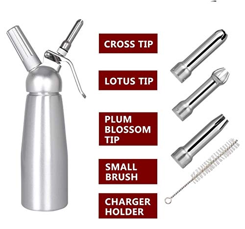 Professional Whipped Cream Dispenser – Durable Aluminum Whip Cream Canister - Perfect Cream Whipper Maker For Gift, Dishwasher Safe Whip Cream Dispenser #TOP1