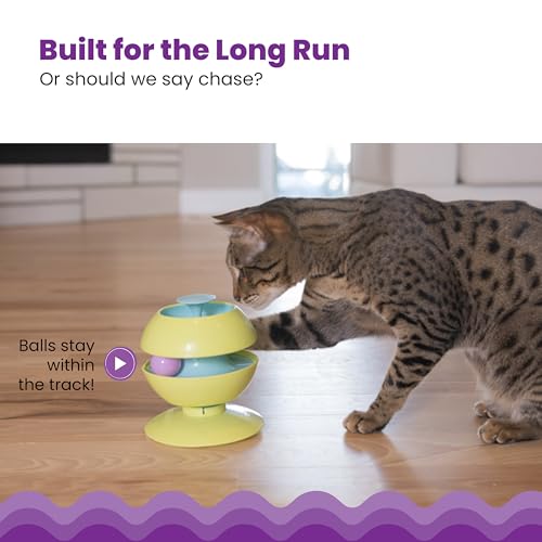 Image of Catstages Twist-A-Ball 3-in-1 Convertible Cat Track Toy, Rolling Ball Toy for Indoor Cats, Green