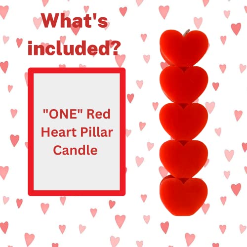 Valentines Red Heart Pillar Candle - Scented Heart Shaped Candle - Aromascape Candle With Strawberry Scent - Love Candles Romantic Night - Romantic Decorations For Setups - Candle Decor, Red Candles #TOP3