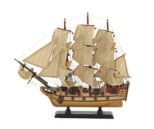 Deco 79 Wood Sail Boat Sculpture With Lifelike Rigging, 15" X 3" X 14", Beige #TOP1