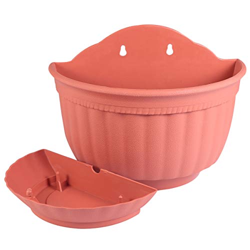 Cabilock Vaso Da Fiori Sospeso a Semicerchio Vaso Da Fiori in Terracotta Fioriera Da Parete Fioriere Per Ringhiere Per Balcone Esterno Cesto Di Fiori Da Appendere Succoso Plastica
