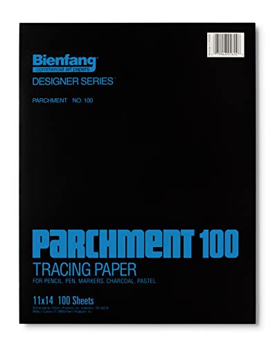 Bienfang Parchment Tracing Paper Pad, 11" X 14", 100 Sheets, 24Lb (40Gsm) For Pencils, Pen, Marker, Charcoal, Pastel, Trace, Preliminary Drawing And Overlay #TOP16