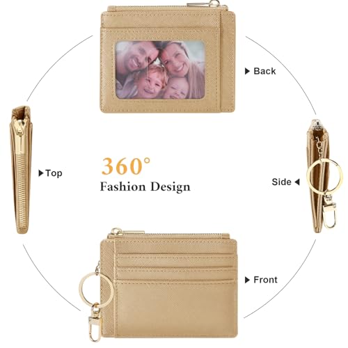 Image of Sodsay Card Case Slim Front Pocket Wallet for Women Credit Card Holder with Keychain | Slim, Front Pocket, Credit Card Holder, with Keychain