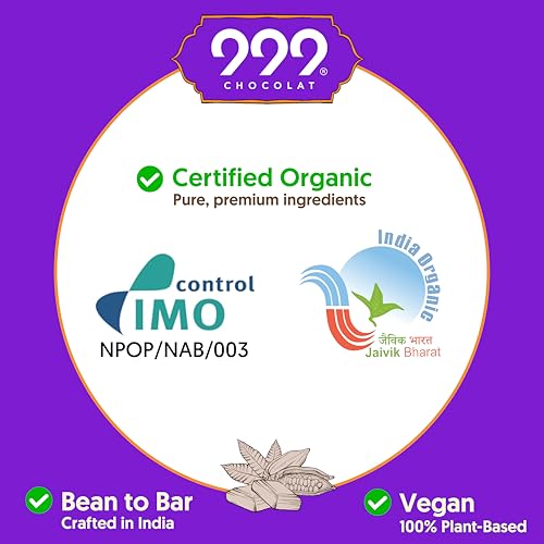 Image of 999 Chocolat 70% & 90% Dark Chocolate (Pack of 2 (140g))| Organic, Handmade Vegan Couverture Bar with Coconut Sugar | No Refined Sugar, No Preservatives, No Hydrogenated Fat | Crafted in India