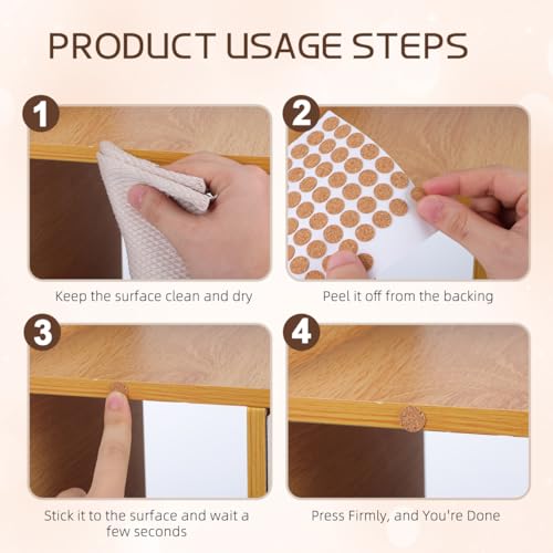 SHINEOFI Selbstklebende Korkpads 500 Stück Rund 0.47In Rutschfestes Korkisolierpad Für Möbel Hitzeschutz Geräuschreduzierung Stoßdämpfung Küchen Esszimmer
