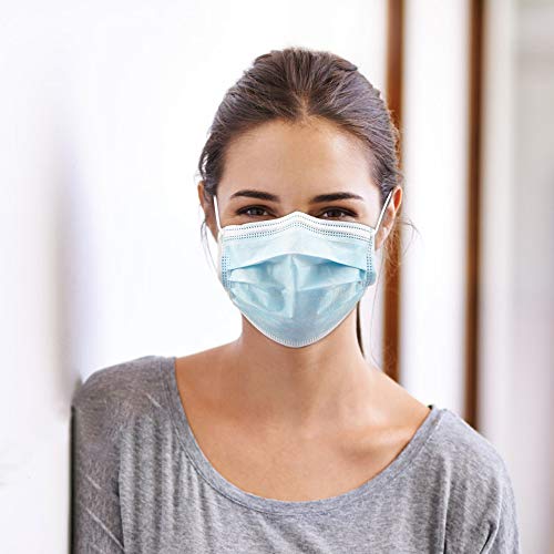 Máscaras descartáveis 50 peças, máscara respirável descartável casual, 3 pregas, com elástico para e