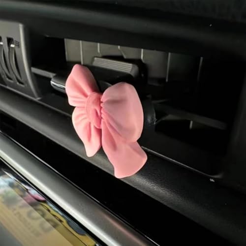 Image of 6PCS Pink Bow Car Air Freshener Vent Clips, Aesthetic Girly Car Decor Accessories, Cute Vent Diffusers for Women and Girls, Coquette Style Auto Interior Decoration