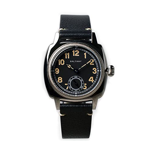 SOTAG Baltany Vintage Kleid Armbanduhr MOP Zifferblatt Sub-Sekundenzeiger Kathedrale Handaufzug Retro Leuchtend 200 m Wasserdicht mechanische Armbanduhren, Farbe 3, (S184036)