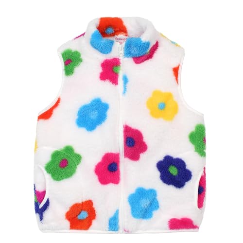 Image of JESKIDS Girls' Boys Sherpa Fleece Vest Outwear Lightweight Solid Color Cute Jacket with Pockets 2-11 Years
